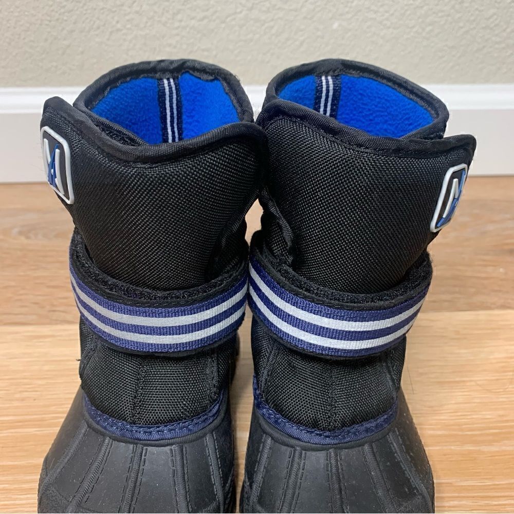 Nautica Port Toddler Size 8 Boy Black Blue Waterproof Snow Boots - Picture 7 of 12